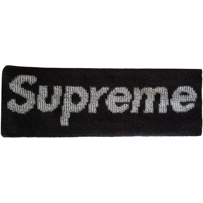 Supreme New Era Reflective Logo Headband FW16 - Black Supreme