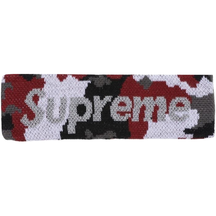 Supreme New Era Reflective Logo Headband FW17 - Red Camo