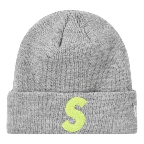 Supreme New Era S Logo Beanie FW19 - Heather Grey