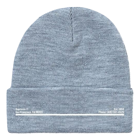 Supreme New Era Shop Beanie San Francisco - Heather Grey Supreme