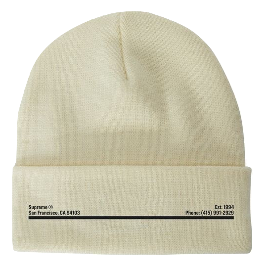 Supreme New Era Shop Beanie San Francisco - Natural