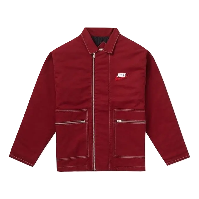 Supreme/Nike Double Zip Quilted Jacket - Burgundy Supreme