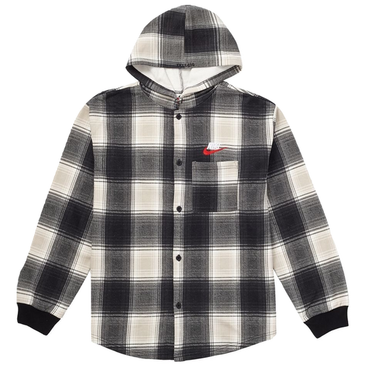 Supreme x Nike Plaid Hooded Sweatshirt - Black