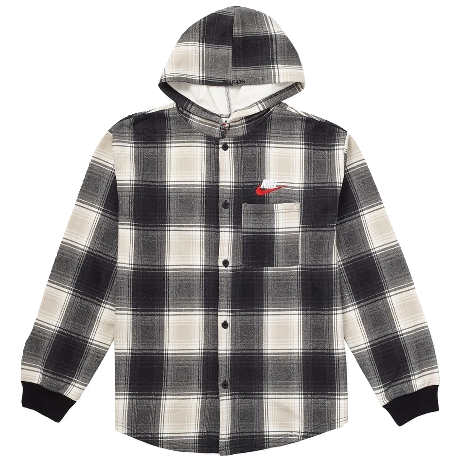 Supreme x Nike Plaid Hooded Sweatshirt - Black