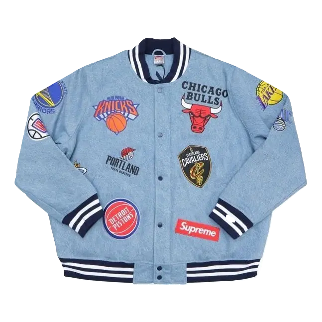 Supreme Nike/NBA Teams Warm-Up Jacket - Denim Supreme