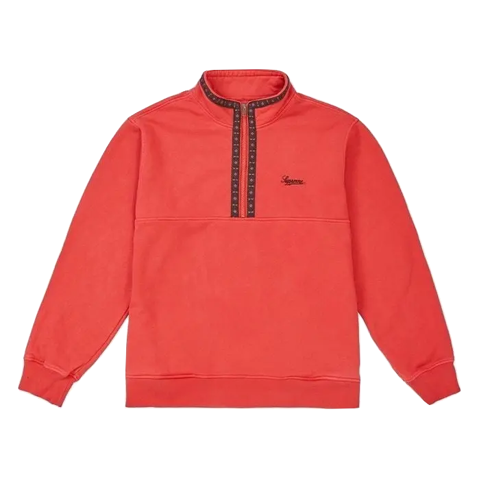 Supreme Overdyed Half Zip Sweatshirt - Red Supreme