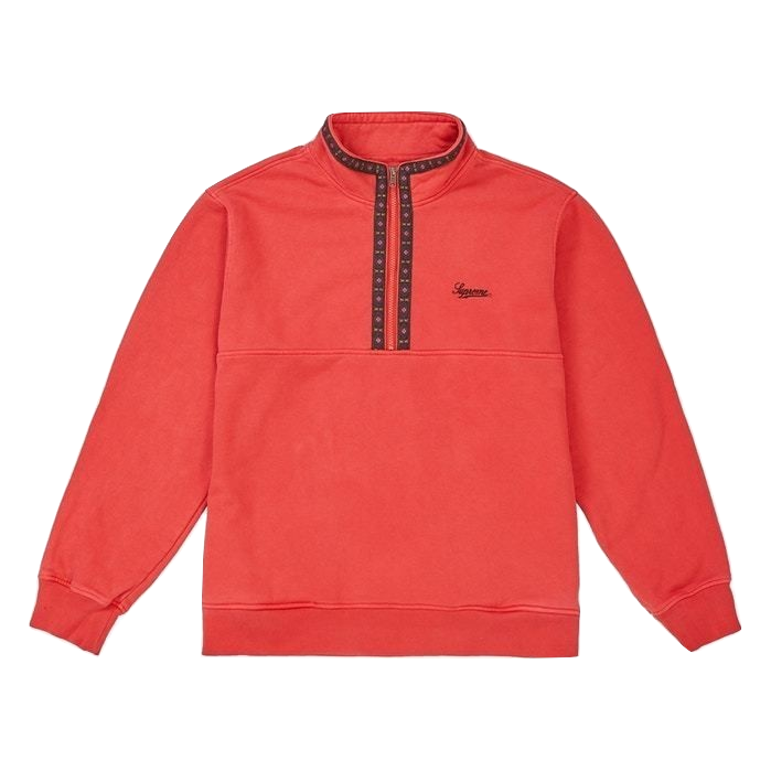 Supreme Overdyed Half Zip Sweatshirt - Red