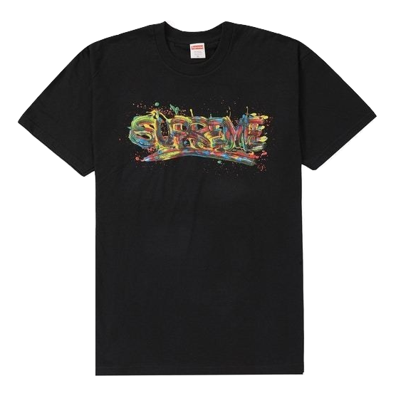 Supreme Paint Logo Tee - Black Supreme