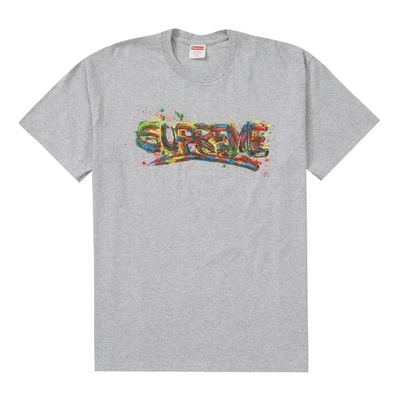 Supreme Paint Logo Tee - Heather Grey Supreme