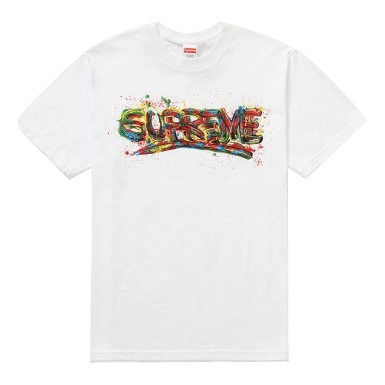 Supreme Paint Logo Tee - White Supreme