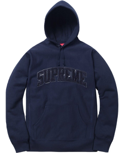 Supreme Patent Leather Arc Logo Hooded Sweatshirt - Navy