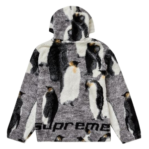 Supreme Penguins Hooded Fleece Jacket - Black Supreme