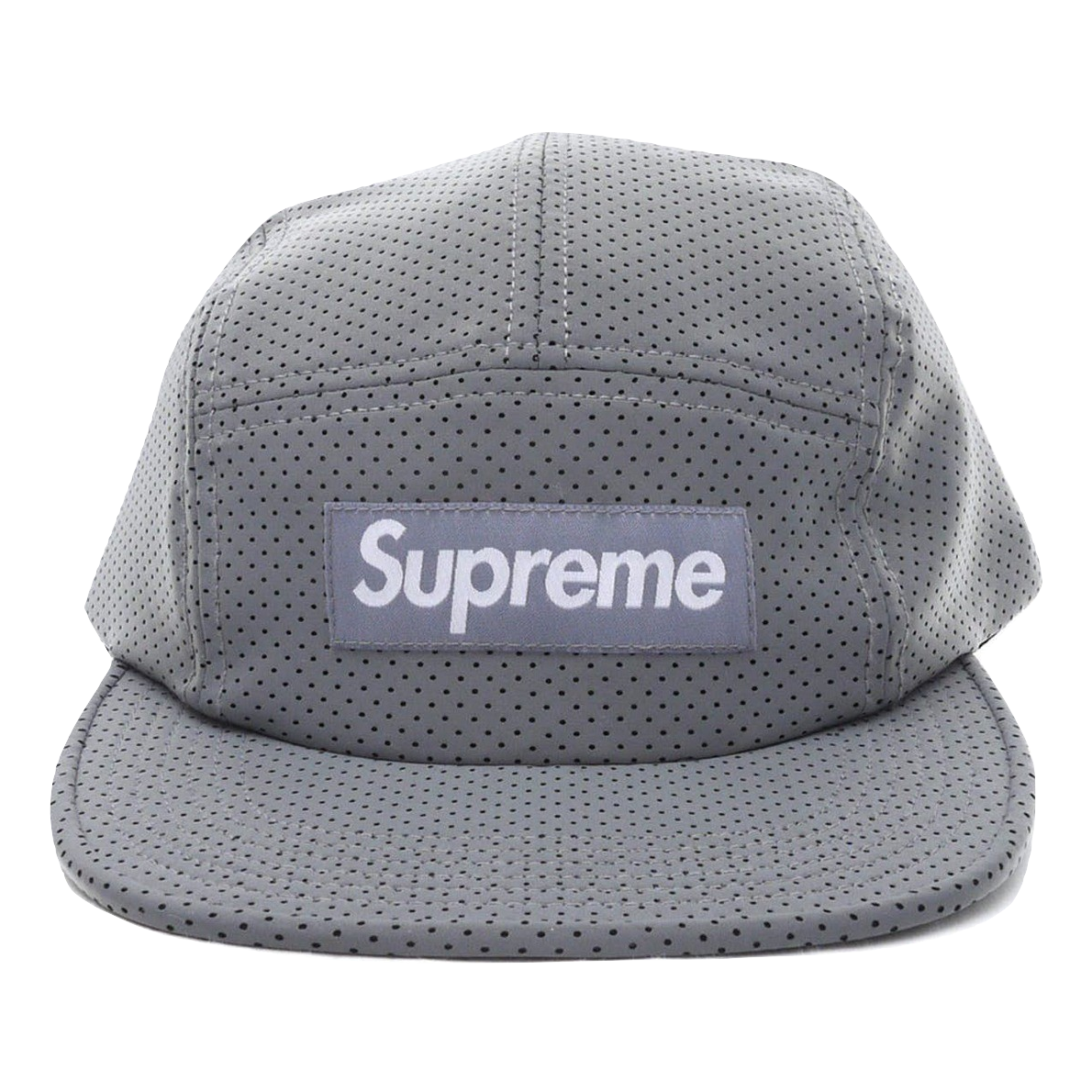 Supreme Perforated Reflective Camp Cap - Grey - Used