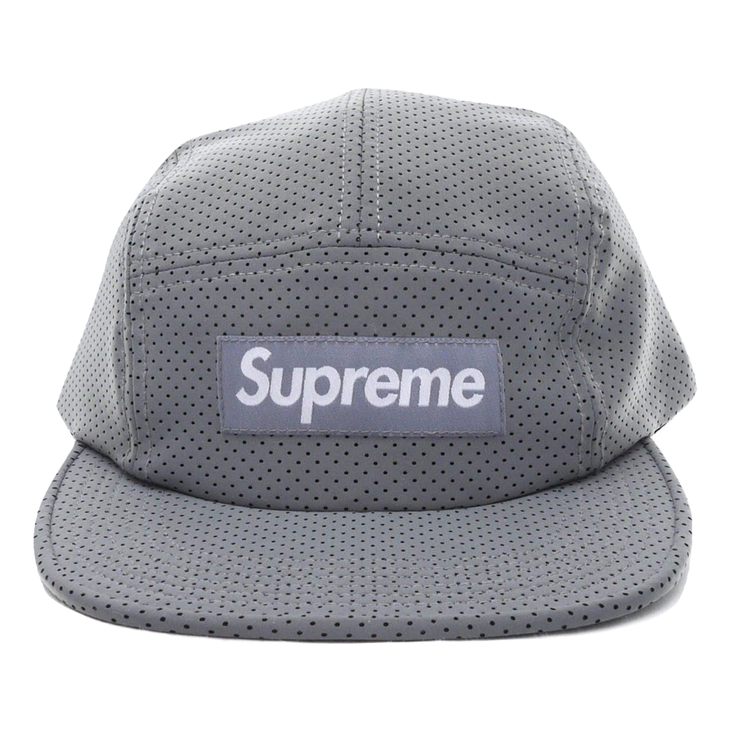 Supreme Perforated Reflective Camp Cap - Grey