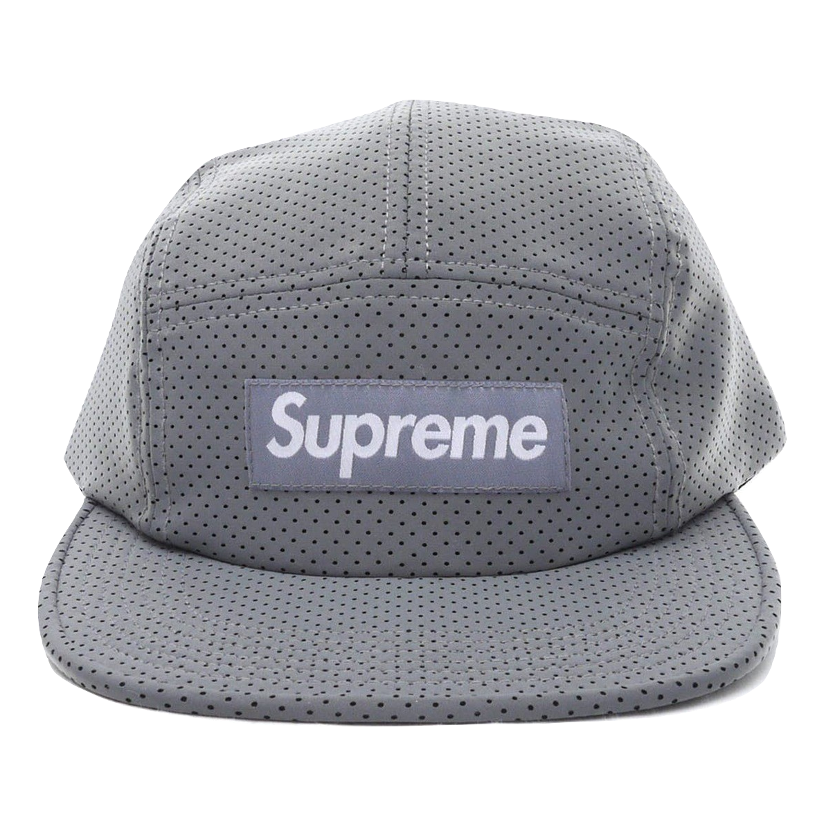 Supreme Perforated Reflective Camp Cap - Grey