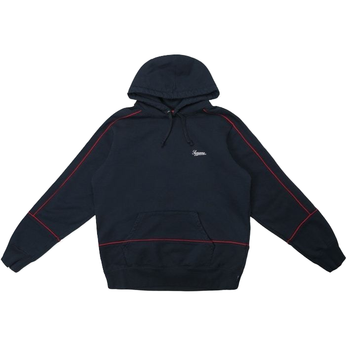 Supreme Piping Hooded Sweatshirt - Navy