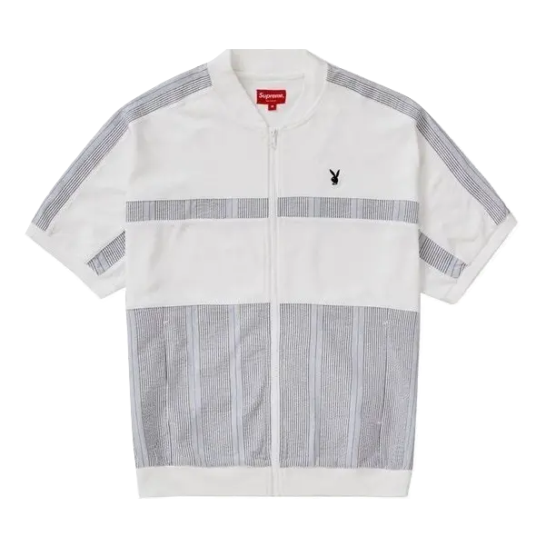 Supreme Playboy Leisure Zip Up Top - White Supreme