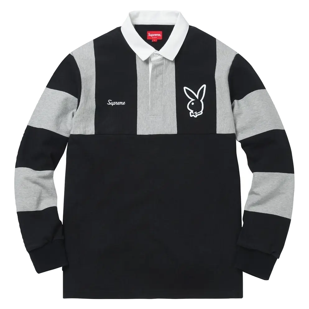 Supreme Playboy Rugby Shirt - Black Supreme