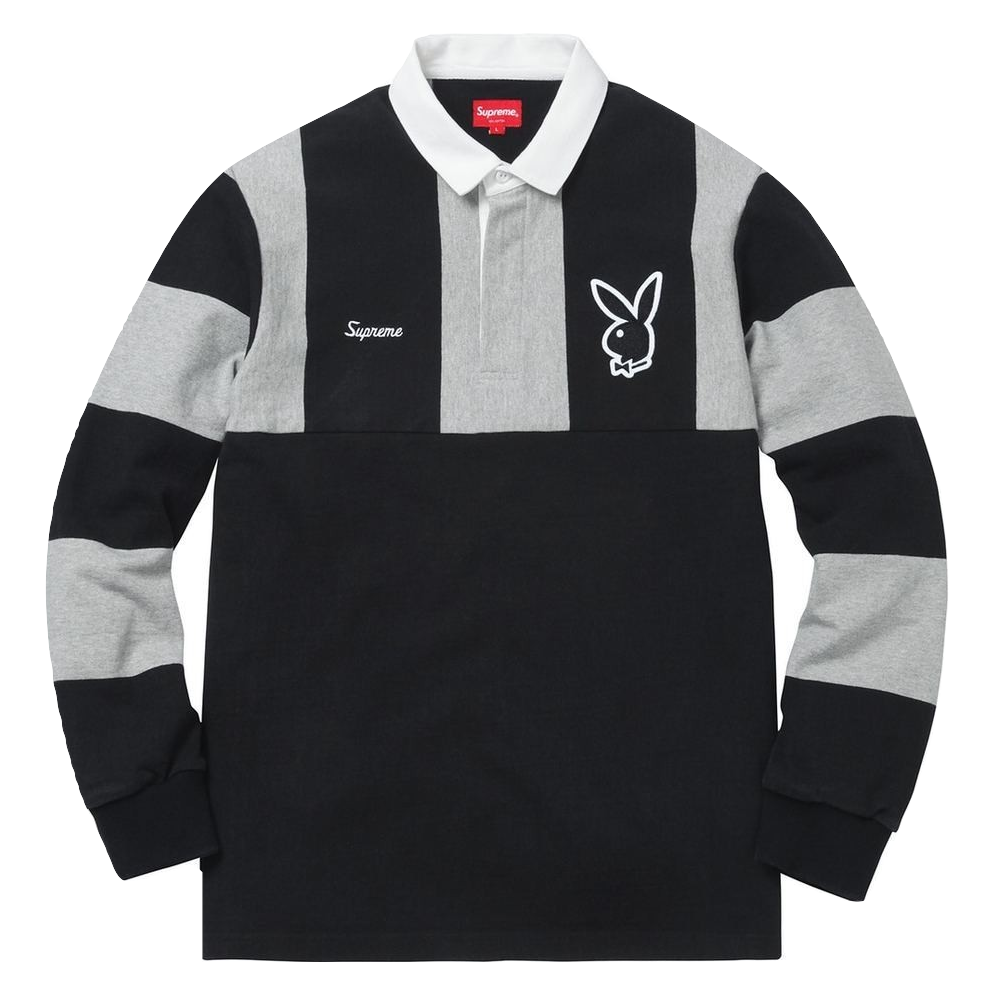 Supreme Playboy Rugby Shirt - Black