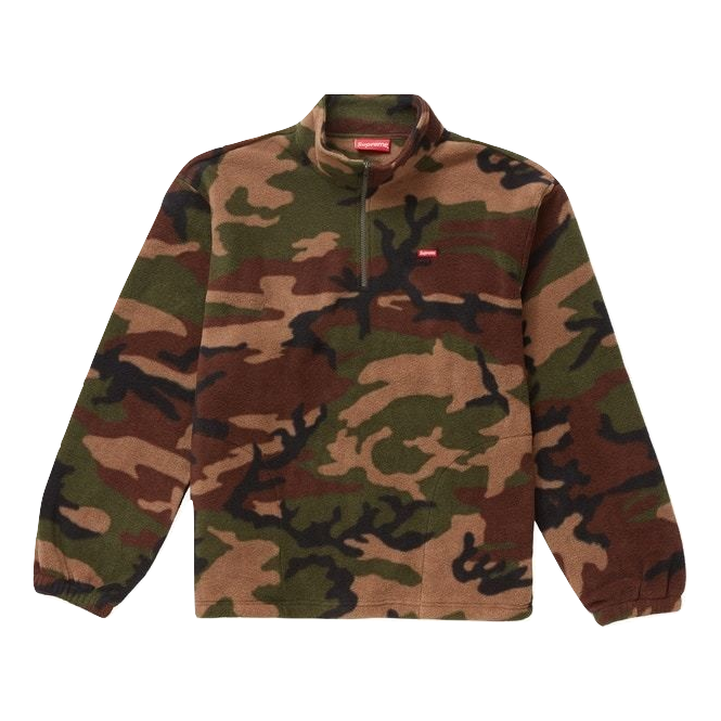 Supreme Polartec Half Zip Pullover - Woodland Camo