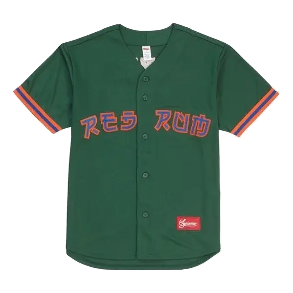 Supreme Red Rum Baseball Jersey - Green Supreme
