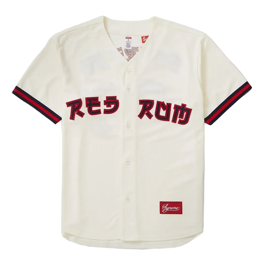 Supreme Red Rum Baseball Jersey - Natural Supreme