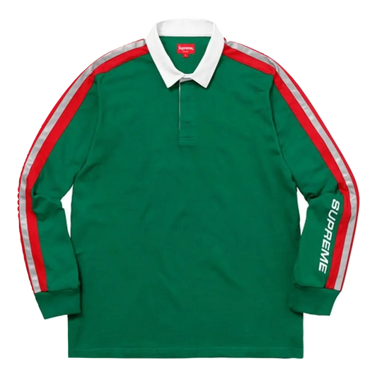 Supreme Reflective Sleeve Stripe Rugby - Green Supreme