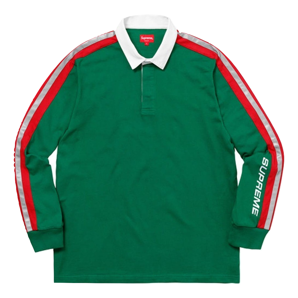 Supreme Reflective Sleeve Stripe Rugby - Green