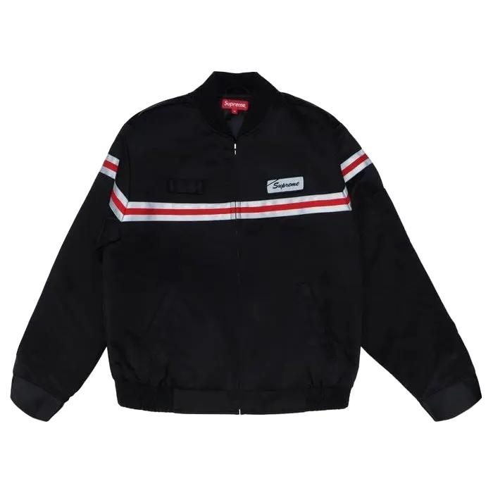 Supreme Reflective Stripe Work Jacket - Black Supreme