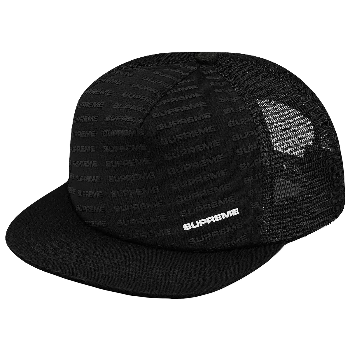 Supreme Repeat Mesh Back 5-Panel - Black Supreme