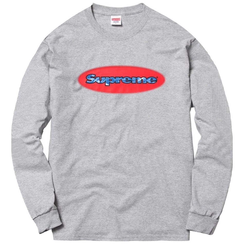 Supreme Ripple L/S Tee - Heather Grey