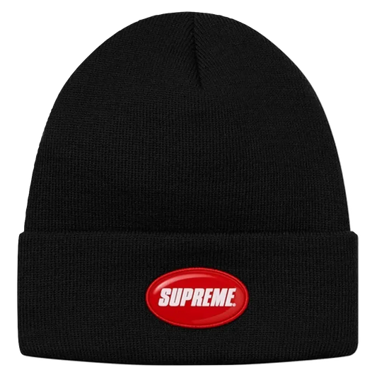 Supreme Rubber Patch Beanie - Black Supreme