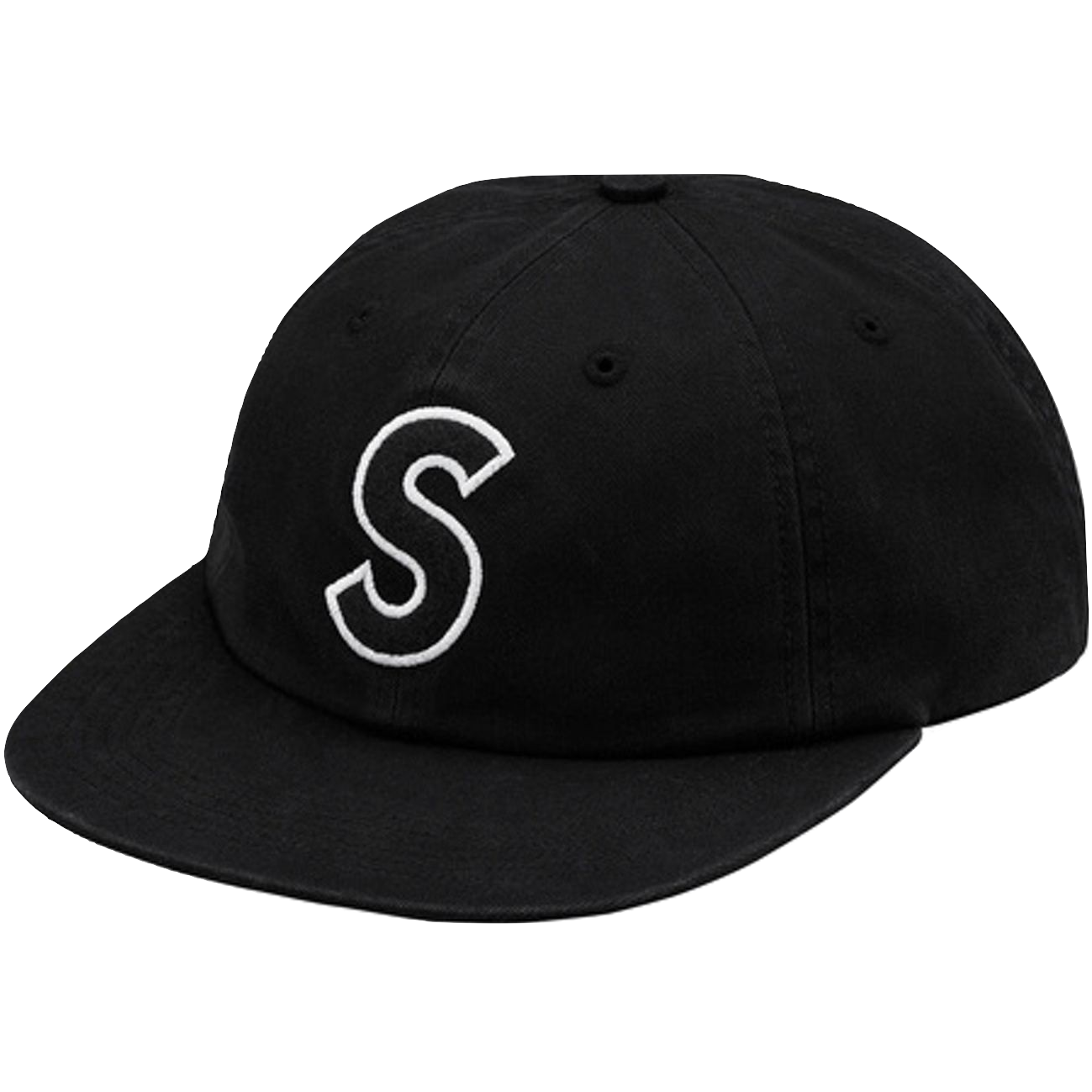 Supreme S Logo Felt 6-Panel - Black