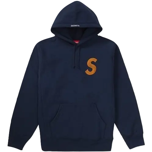 Supreme S Logo Hooded Sweatshirt FW18 - Navy - Used Supreme