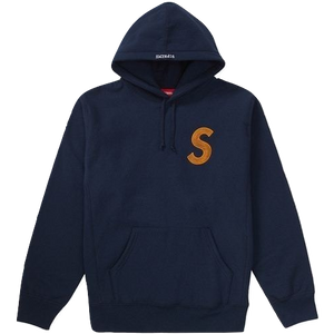 Supreme S Logo Hooded Sweatshirt FW18 - Navy - Used