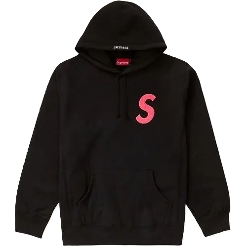Supreme S Logo Hooded Sweatshirt - Black FW19 Supreme