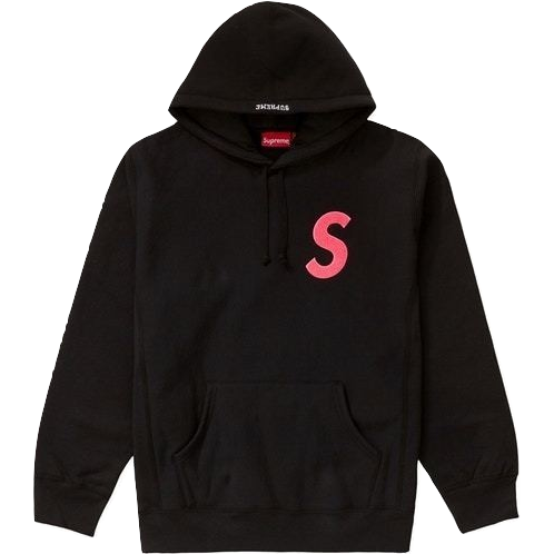 Supreme S Logo Hooded Sweatshirt - Black FW19 - Used Supreme