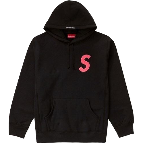 Supreme S Logo Hooded Sweatshirt - Black FW19 - Used