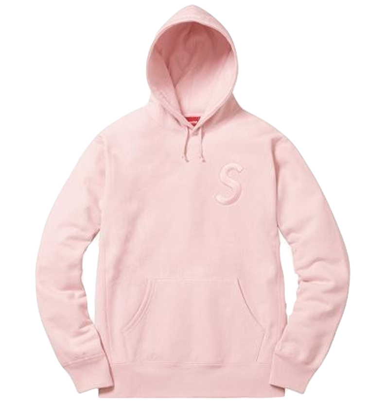 Supreme S Tonal Hoodie - Pale Pink - Used Supreme