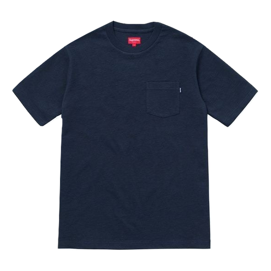 Supreme SS Pocket Tee - Navy FW18 - Used Supreme