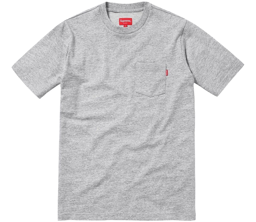 Supreme Short Sleeve Pocket Tee - Heather Grey - Used