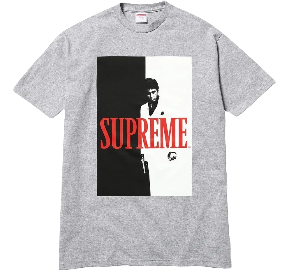 Scarface Split Tee - Heather Grey - Used Supreme