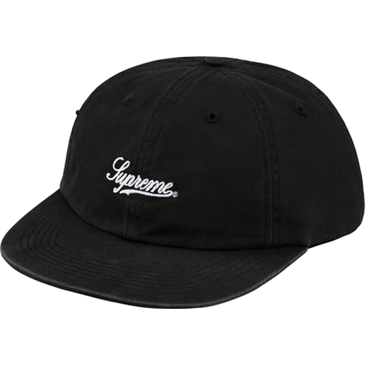 Supreme Side Pocket Script Logo 6-Panel - Black Supreme