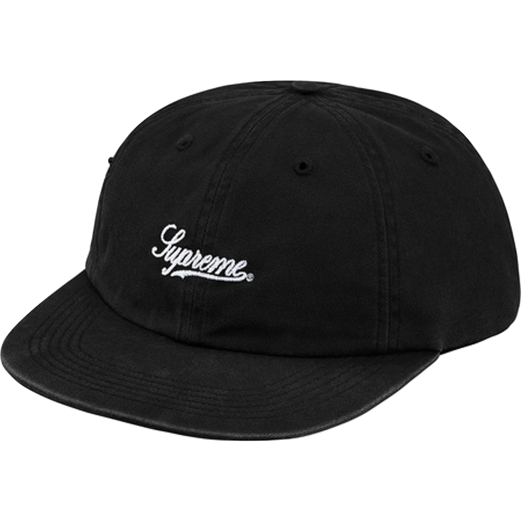 Supreme Side Pocket Script Logo 6-Panel - Black