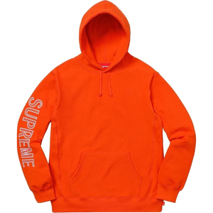 Supreme Sleeve Embroidery Hooded Sweatshirt - Orange