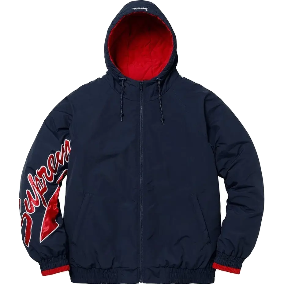 Supreme Sleeve Script Sideline Jacket - Navy Supreme