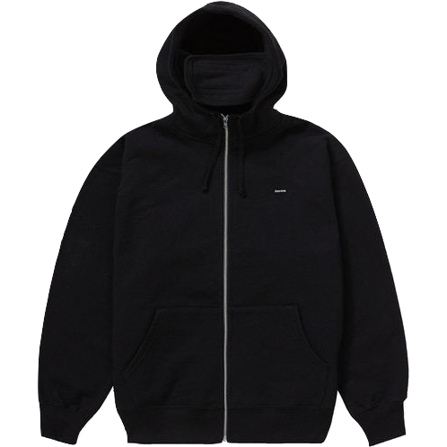 Supreme Small Box Facemask Zip Up Hooded Sweatshirt - Black Supreme