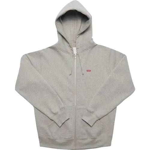 Supreme Small Box Logo Zip Up Sweatshirt - Heather Grey - Used Supreme