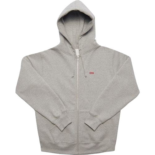 Supreme Small Box Logo Zip Up Sweatshirt - Heather Grey - Used
