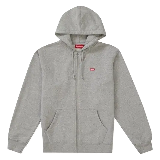 Supreme Small Box Zip Up Sweatshirt (SS19) - Heather Grey Supreme